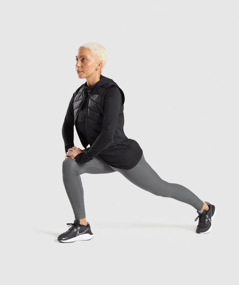 Women's Gymshark Speed Gilet Jackets Black | NZ 5CUXLZ